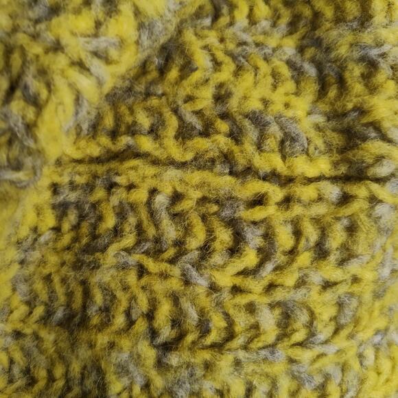 Baby Alpaca Infinity Scarf Yellow Gray Chunky Knit Soft Cozy Peruvian Made - Picture 5 of 7